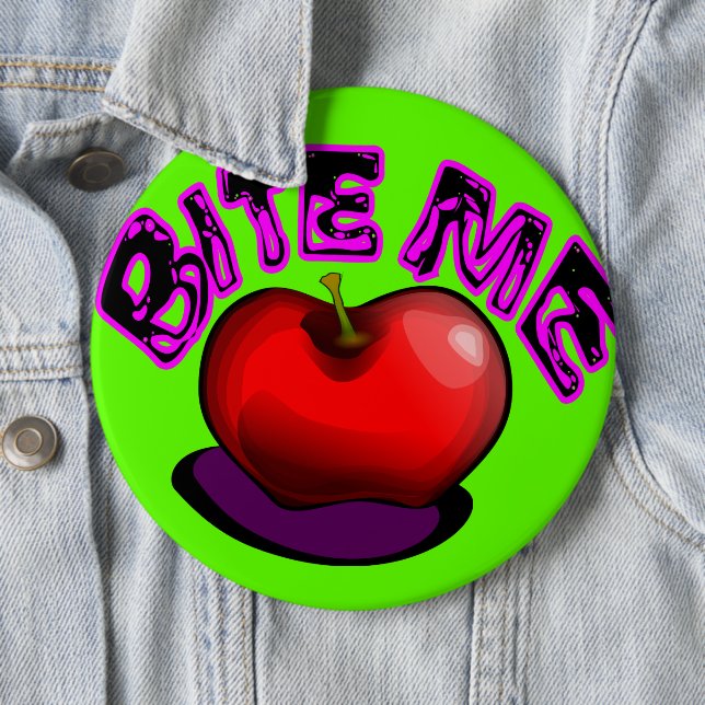 Apple BITE ME Nostalgisk Retro 90-talsnål Knapp (In Situ)