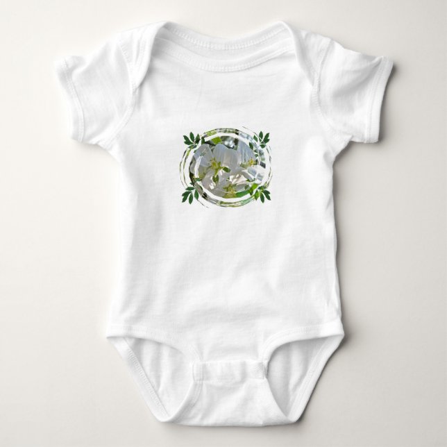 Apple Blommar Baby Infant Shirt Tee (Framsida)