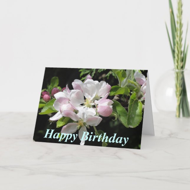 Apple Blommar Birthday Card Kort (Framsida)