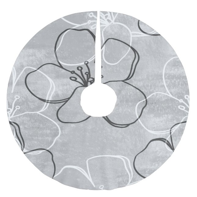 Apple Blommar Dream: Abstrakt Ornament Julgransmatta Borstad Polyester (Framsidan)