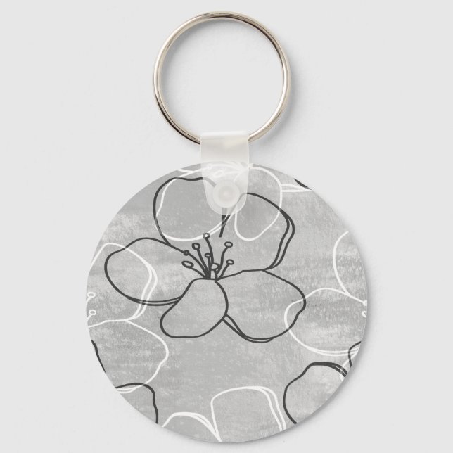 Apple Blommar Dream: Abstrakt Ornament Nyckelring (Framsida)