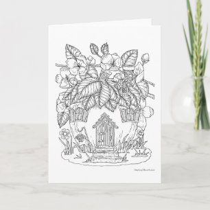 Apple Blommar Fairy House Färg IT You Blank Kort