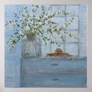 Apple Blommar Grenar i Burk Art Print Poster