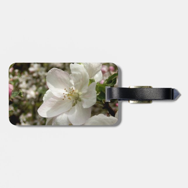 Apple Blommar Luggage Tag Bagagebricka (Baksida Vågrät)