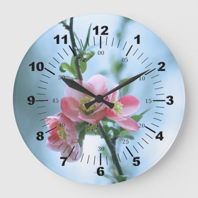 Apple-Blommar #P0365 Stor Klocka (Framsida)