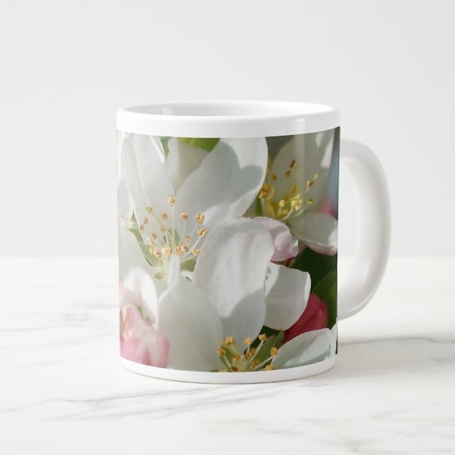 Apple Blommar Rosa & White Flowers Jumbo Mugg (Framsida höger)
