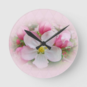 Apple blommar Time Rund Klocka