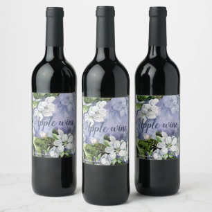 Apple blommar Vin Labe Vinflaska Etikett
