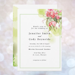 Apple Blommar Watercolor Pinks Garden Wedding Inbjudningar