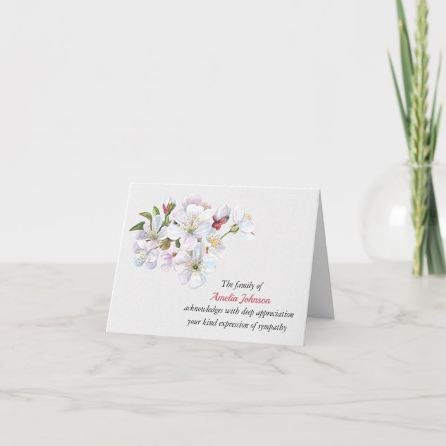 Apple Blommars Sympathy Tack Kort (Framsida)