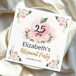 Apple Blommigt Teacher Pension Party Pappersservett