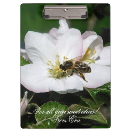 Apple Blossom & Bee Macro Photo | Custom Clipboard