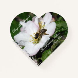 Apple Blossom & Bee Macro Photo | Heart Notebook