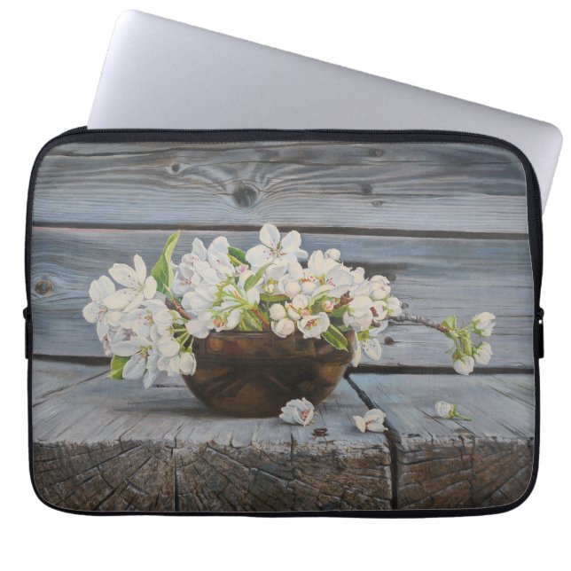 Apple Blossom Still Life – Original Fine Art Print Laptop Fodral (Framsidan)