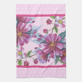 Apple Blossoms and Pink Polka Dots Kitchen Towel Kökshandduk