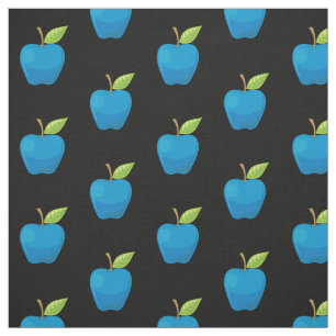Äpple Blue Mönster Tyg