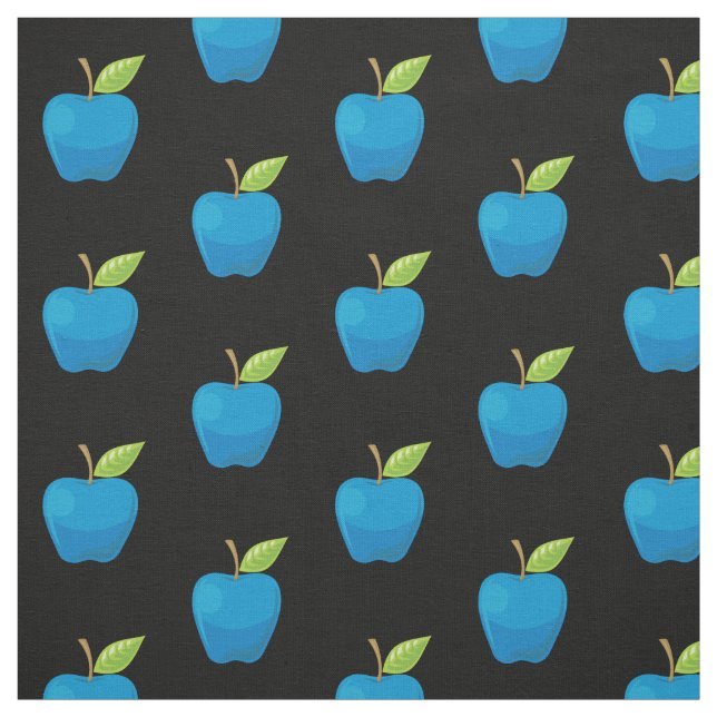 Äpple Blue Mönster Tyg (Provkarta)