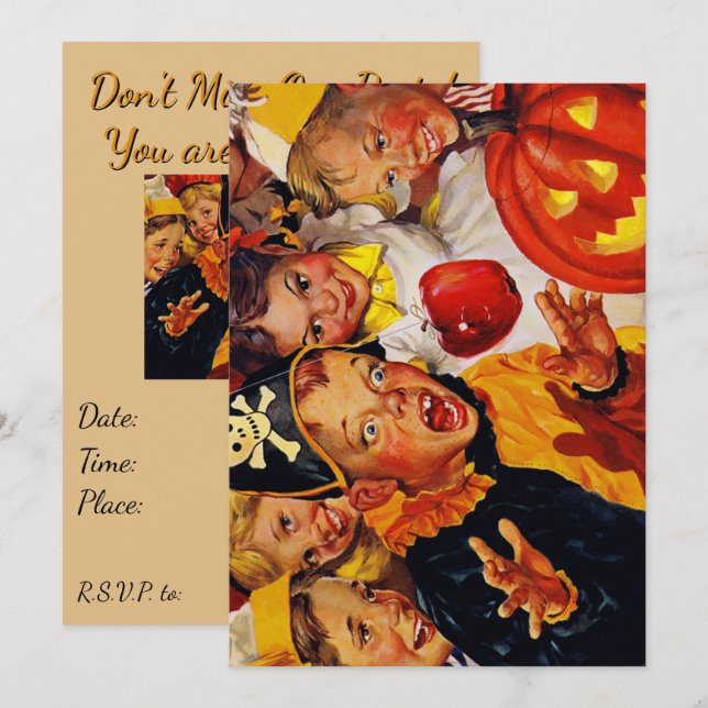 Apple Bobkanske Dangers - Funny Halloween-Dekorati Inbjudningar (Fram/baksida)