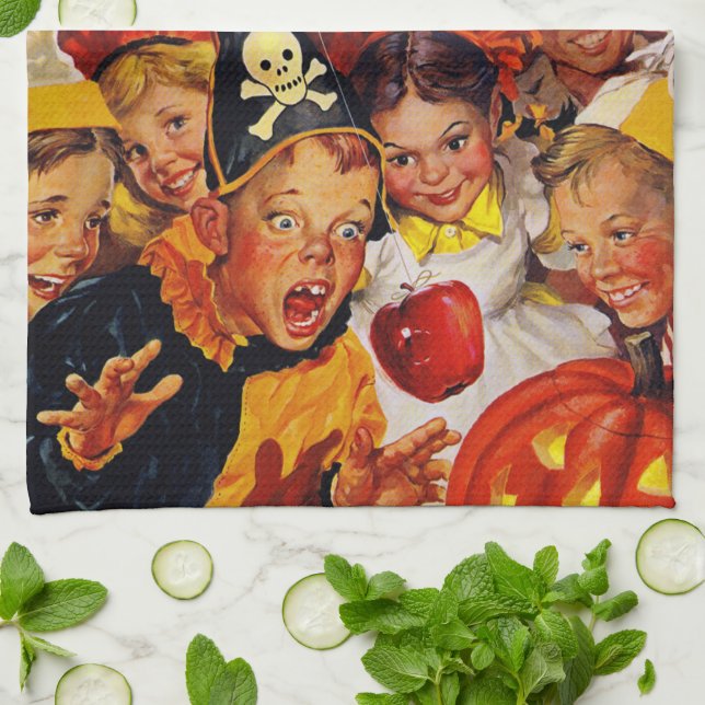 Apple Bobkanske Dangers - Funny Halloween-Dekorati Kökshandduk (Vikta)
