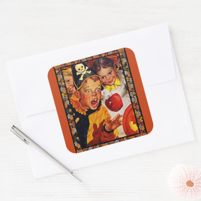 Apple Bobning Dangers Fyrkantigt Klistermärke (Kuvert)