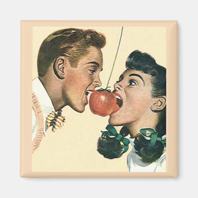 Apple Bobning Old Fashioned Vintage Magnet (Framsidan)