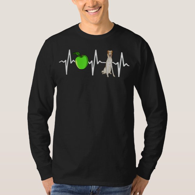 Apple Borzoi Heartslag Hund T Shirt (Framsida)