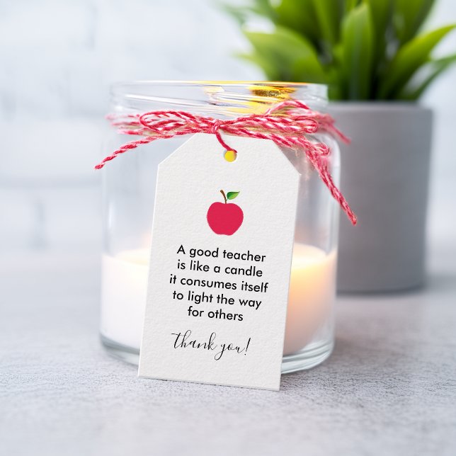 Apple Bra Lärare Tack Uppskattning Presentetikett (Apple Good Teachers Thank You Appreciation Gift Tags)