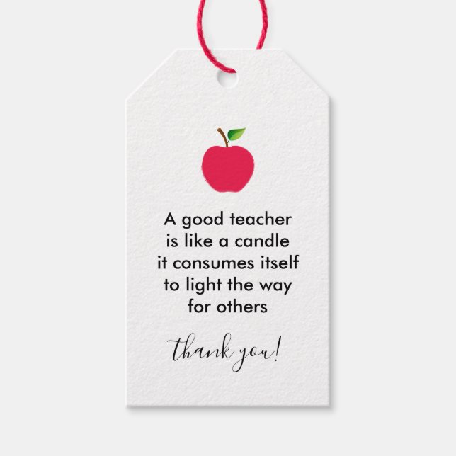 Apple Bra Teacher Tack Apprecision Presentetikett (Framsidan)
