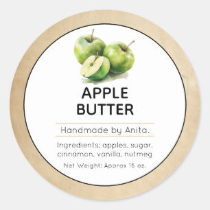 Apple Butter Sylt eller Jelly Canning Burk etikett