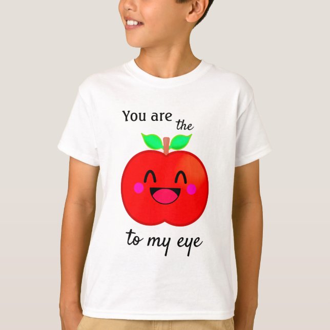 Apple Cherry Cute Kärlek Lycklig Sweet Roligt Kids T Shirt (Framsida)