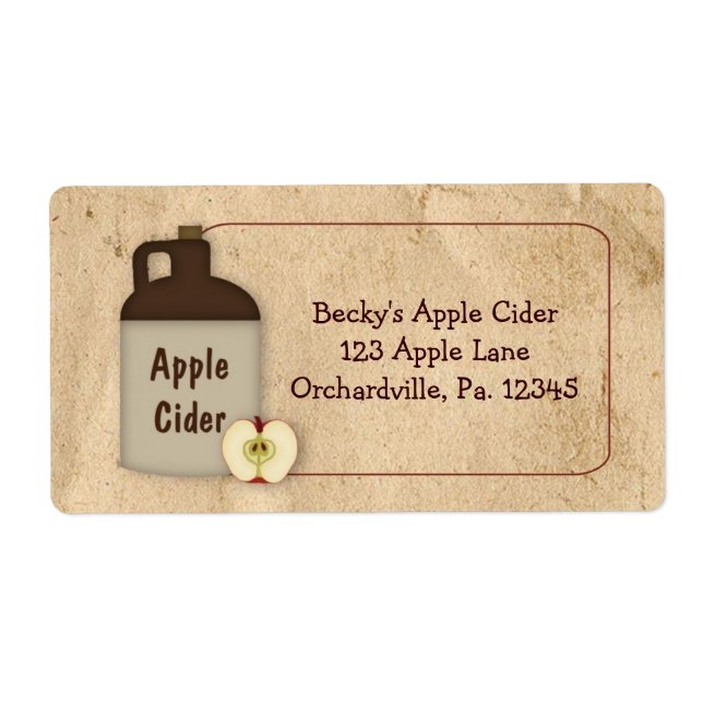 Apple Cider Business Label Fraktsedel (Framsidan)