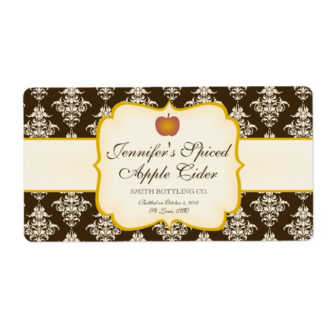 Apple Cider Flaska-etikett Fraktsedel (Framsidan)