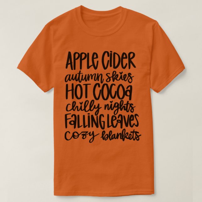 Apple Cider Hett Cocoa Falling Löv T Shirt (Design framsida)