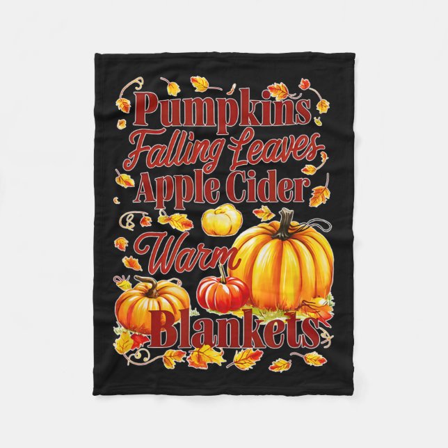 Apple Cider Warm Blankets Löv Fall Halloween Fu Fleecefilt (Framsidan)