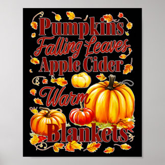 Apple Cider Warm Blankets Löv Fall Halloween Fu Poster