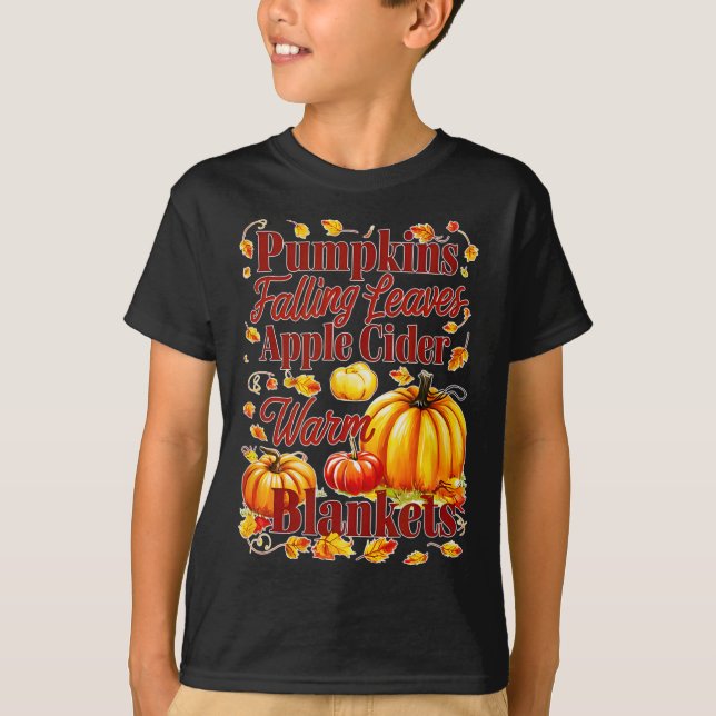 Apple Cider Warm Blankets Löv Fall Halloween Fu T Shirt (Framsida)