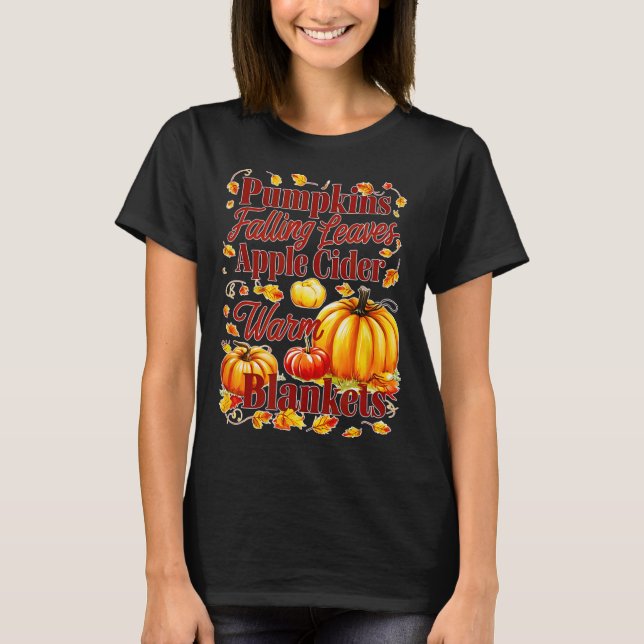 Apple Cider Warm Blankets Löv Fall Halloween Fu T Shirt (Framsida)