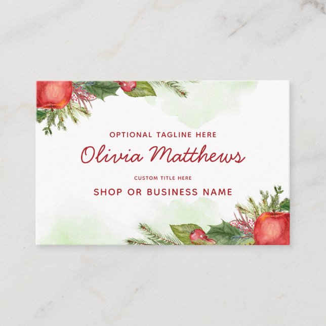 Apple Cinnamon Fall eller Winter Helgdag Säsong Visitkort (Framsida)