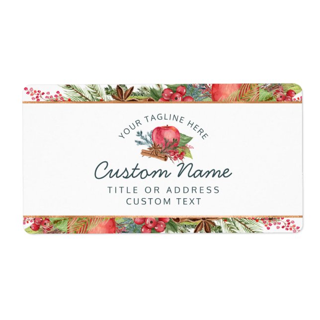 Apple Cinnamon Fall eller Winter Helgdag Shop Fraktsedel (Framsidan)