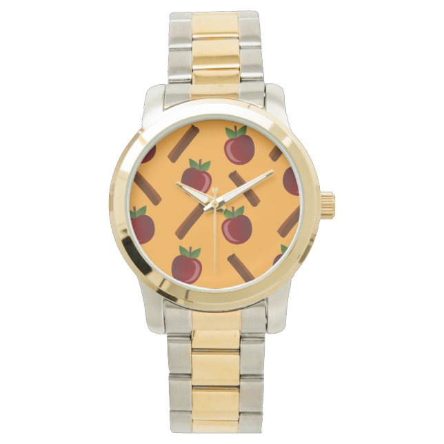 Apple Cinnamon Mönster Armbandsur (Framsida)