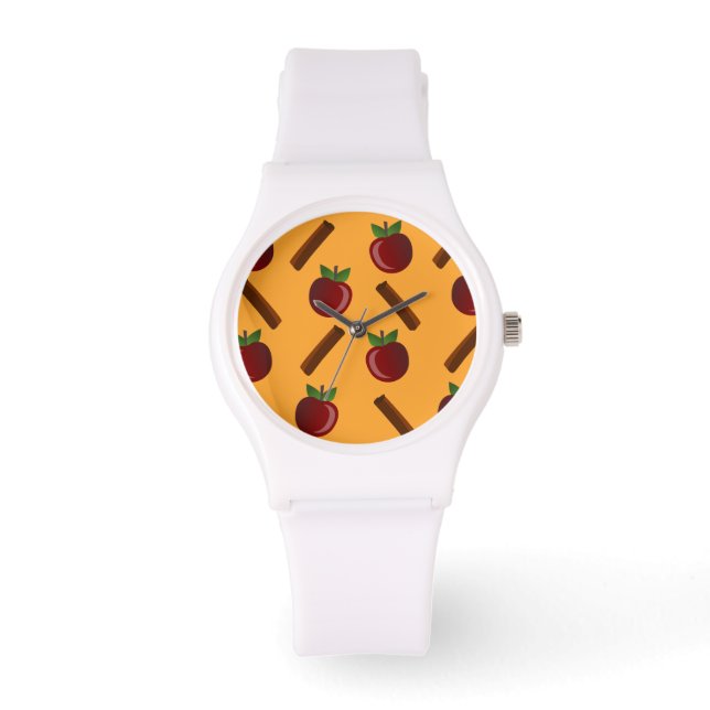Apple Cinnamon Mönster Armbandsur (Framsida)