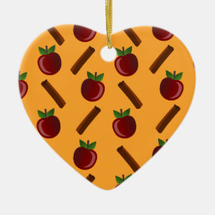 Apple Cinnamon Mönster Julgransprydnad Keramik
