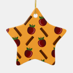 Apple Cinnamon Mönster Julgransprydnad Keramik