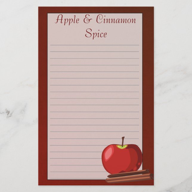 Apple Cinnamon Stationery Brevpapper (Framsida)