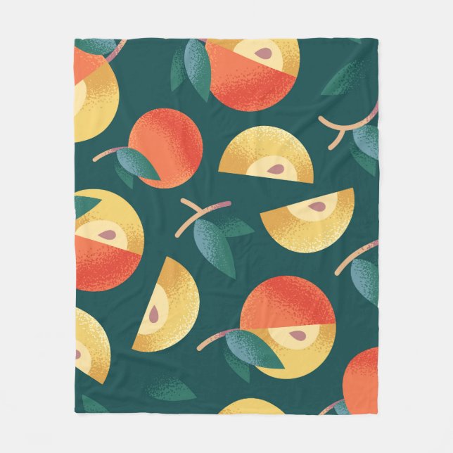 Apple Delight: Mörk grönt sömlöst. Fleecefilt (Framsidan)