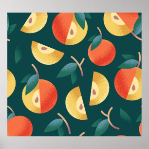Apple Delight: Mörk grönt sömlöst. Poster