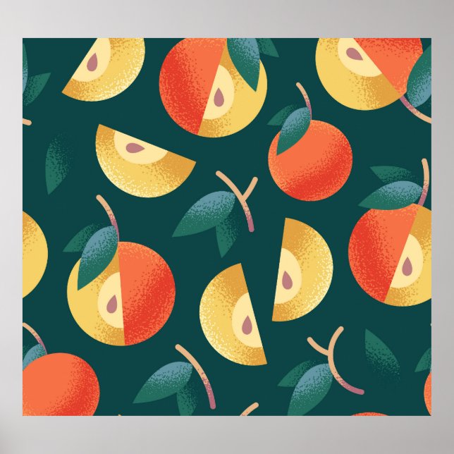 Apple Delight: Mörk grönt sömlöst. Poster (Framsidan)