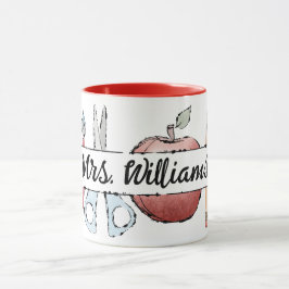 Apple Doodle för lärarexamen vid årets slut Mugg