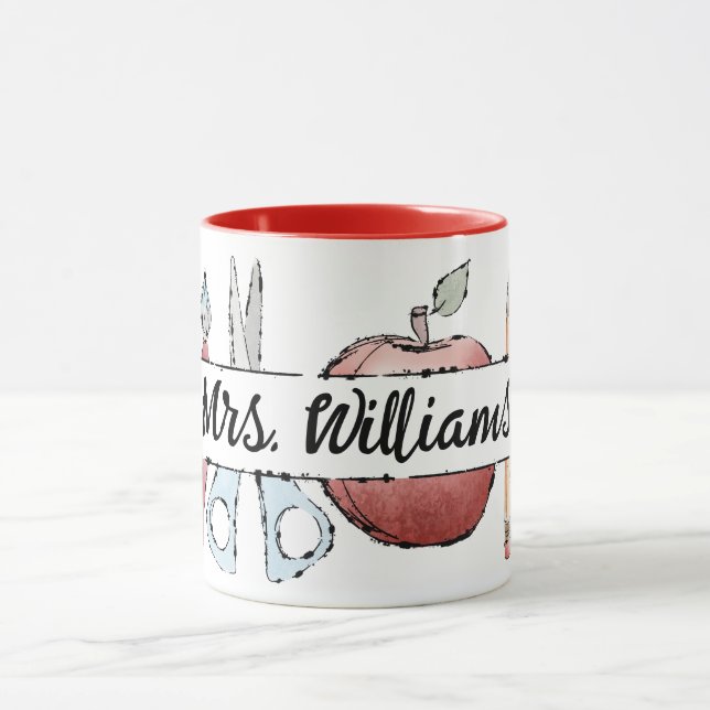 Apple Doodle för lärarexamen vid årets slut Mugg (Center)