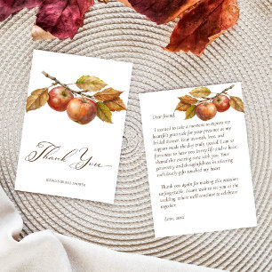 Äpple efter möhippa av äppelfall tack kort